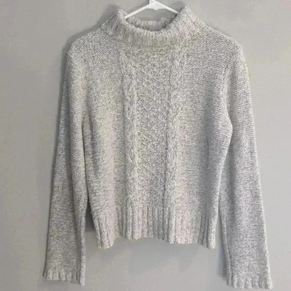 Liz Claiborne Crazy Horse‎  shimmer taupe cowl neck sweater women's large - Picture 1 of 5